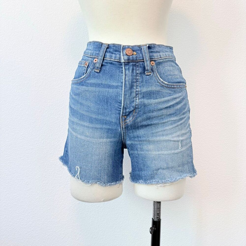 Madewell High Rise Cut Off Shorts Denim Jeans Light Wash 24”